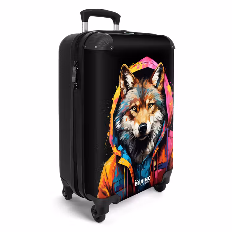Vos met kleurrijke jas en verfspetters NBS - Handbagage koffer - Unisex middel -productfoto_3d
