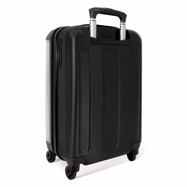 Vos en konijn omringd door groene blaadjes NBS - Handbagage koffer - Volwassenen Unisex middel -achterkant
