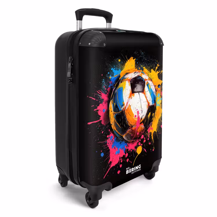 Voetbal met kleurrijke graffiti NBS - Handbagage koffer - Unisex middel -productfoto_3d