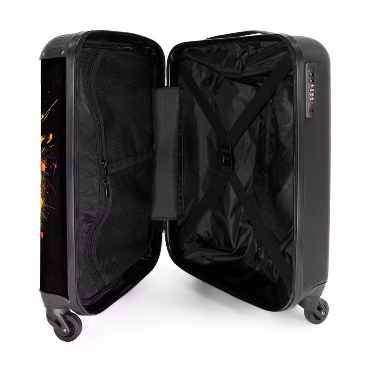 Voetbal met kleurrijke graffiti NBS - Handbagage koffer - Unisex middel -binnenkant