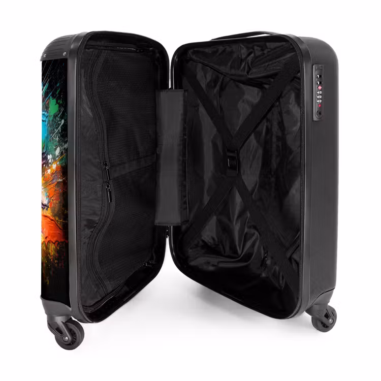 Voetbal omringd door verfklodders NBS - Handbagage koffer - Volwassenen Unisex middel -binnenkant