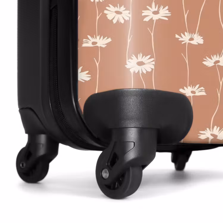 Koffer - Gänseblümchen – Dezent – Terrakotta - Madeliefjes - Subtiel - Terracotta NBS - Handbagage koffer - Vrouwen middel
