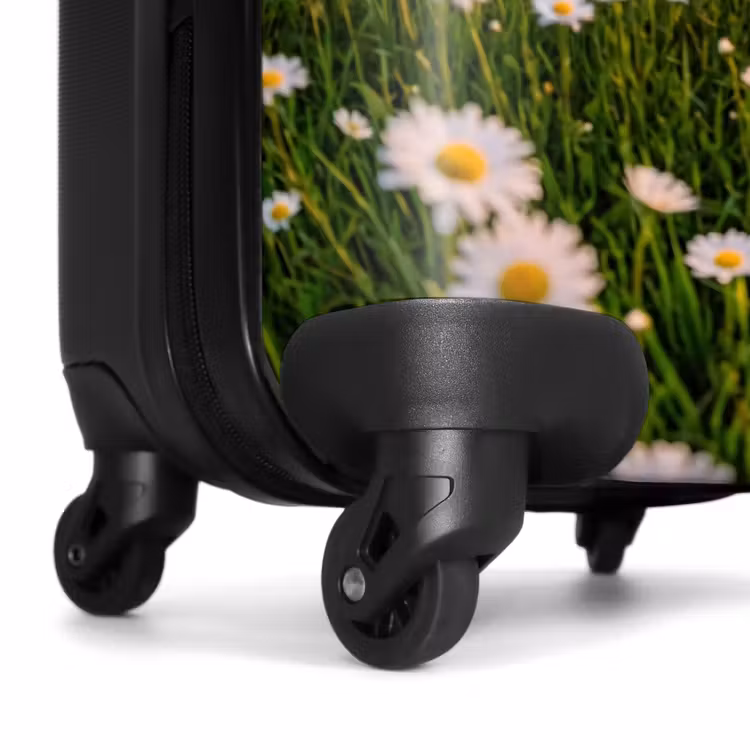 Koffer - Gänseblümchen – Feld – Hügel – Grün - Madelief - Veld - Heuvels - Groen NBS - Handbagage koffer - Vrouwen middel