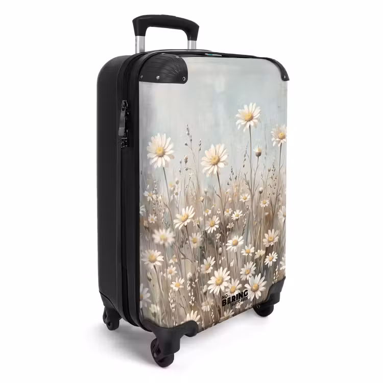 Koffer - Gänseblümchen – Illustration – Weiß - Madelief - Illustratie - Wit NBS - Handbagage koffer - Vrouwen middel