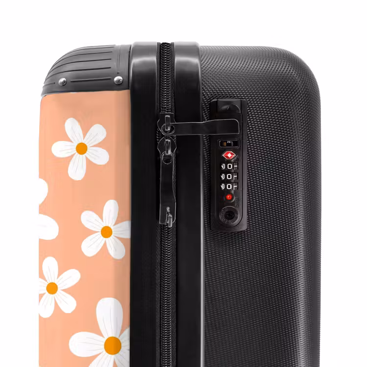 Madeliefjesmania perzik NBS - Handbagage koffer - Unisex middel -slot