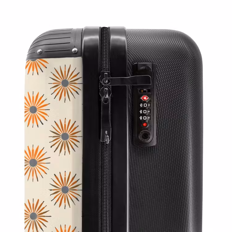 Madelief - Patroon - Oranje NBS - Handbagage koffer - Volwassenen Unisex middel -slot