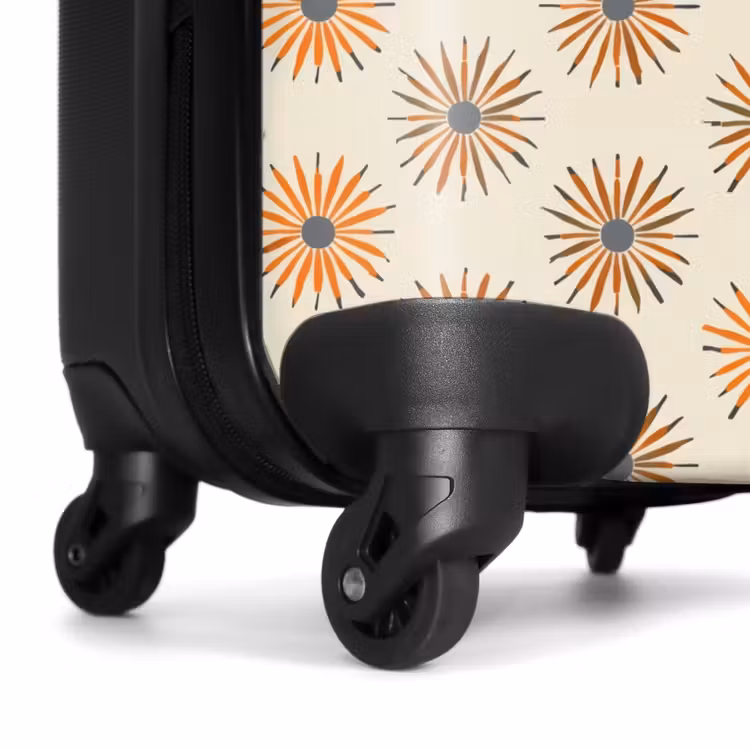 Madelief - Patroon - Oranje NBS - Handbagage koffer - Volwassenen Unisex middel -wiel