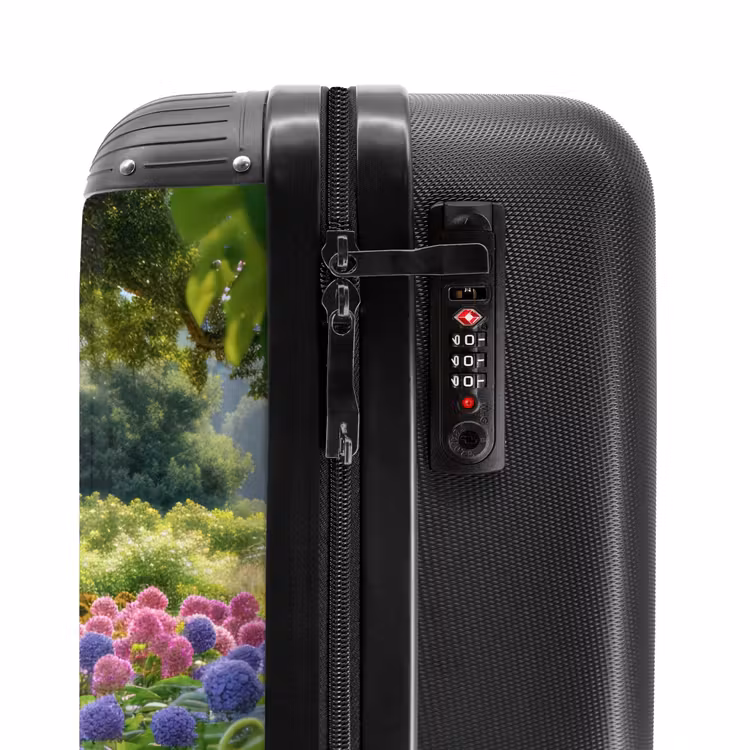 Tuinpad met bloemen NBS - Handbagage koffer - Unisex middel -slot