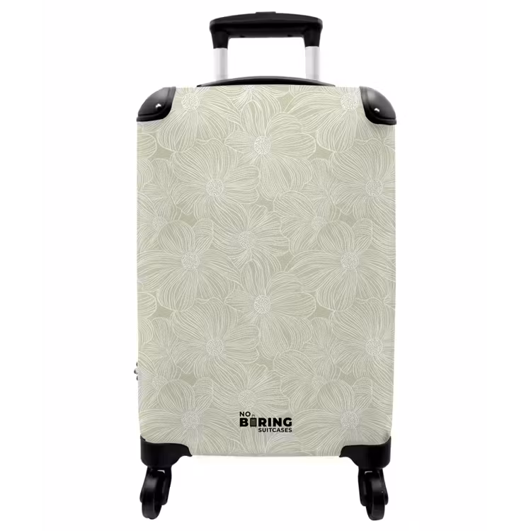 Koffer - Gelassen – Blumen – Grün - Sereen - Bloemen - Groen NBS - Handbagage koffer - Vrouwen middel
