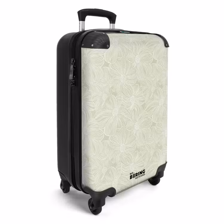 Koffer - Gelassen – Blumen – Grün - Sereen - Bloemen - Groen NBS - Handbagage koffer - Vrouwen middel