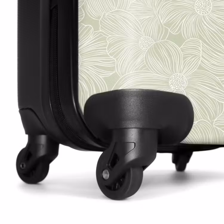 Koffer - Gelassen – Blumen – Grün - Sereen - Bloemen - Groen NBS - Handbagage koffer - Vrouwen middel