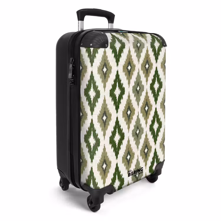 Koffer - Geografisch - Karomuster - Grün - Geografisch - Ruitmotief - Groen NBS - Handbagage koffer - Volwassenen Unisex middel