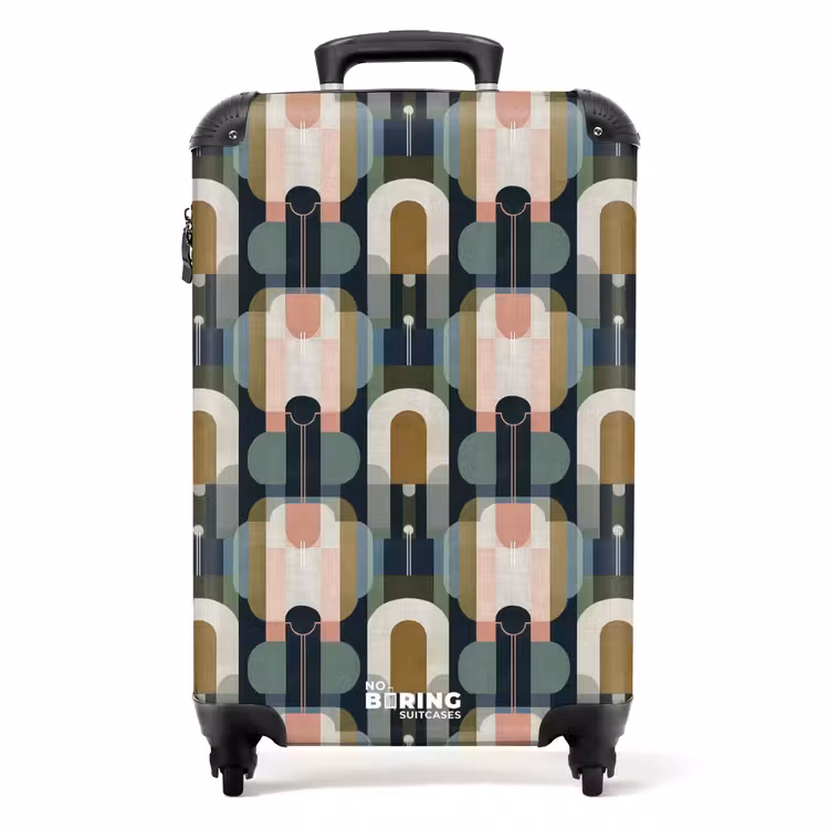 Koffer - Geografisch - Modern - Farbenfroh - Geografisch - Modern - Kleurrijk NBS - Handbagage koffer - Volwassenen Unisex middel