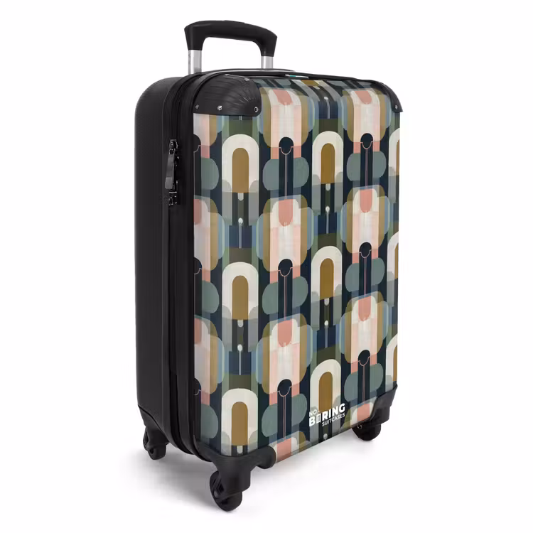 Koffer - Geografisch - Modern - Farbenfroh - Geografisch - Modern - Kleurrijk NBS - Handbagage koffer - Volwassenen Unisex middel