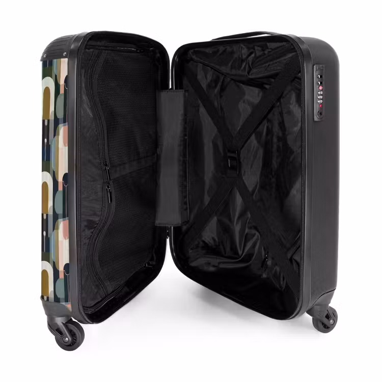 Koffer - Geografisch - Modern - Farbenfroh - Geografisch - Modern - Kleurrijk NBS - Handbagage koffer - Volwassenen Unisex middel