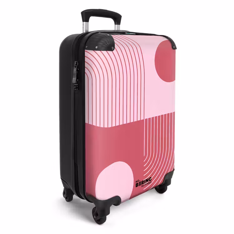 Koffer - Geometrie – Muster – Abstrakt – Rosa – Modern - Geometrie - Patroon - Abstract - Roze - Modern NBS - Handbagage koffer - Vrouwen middel