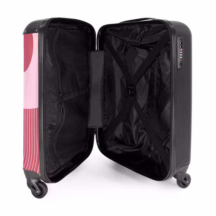 Koffer - Geometrie – Muster – Abstrakt – Rosa – Modern - Geometrie - Patroon - Abstract - Roze - Modern NBS - Handbagage koffer - Vrouwen middel