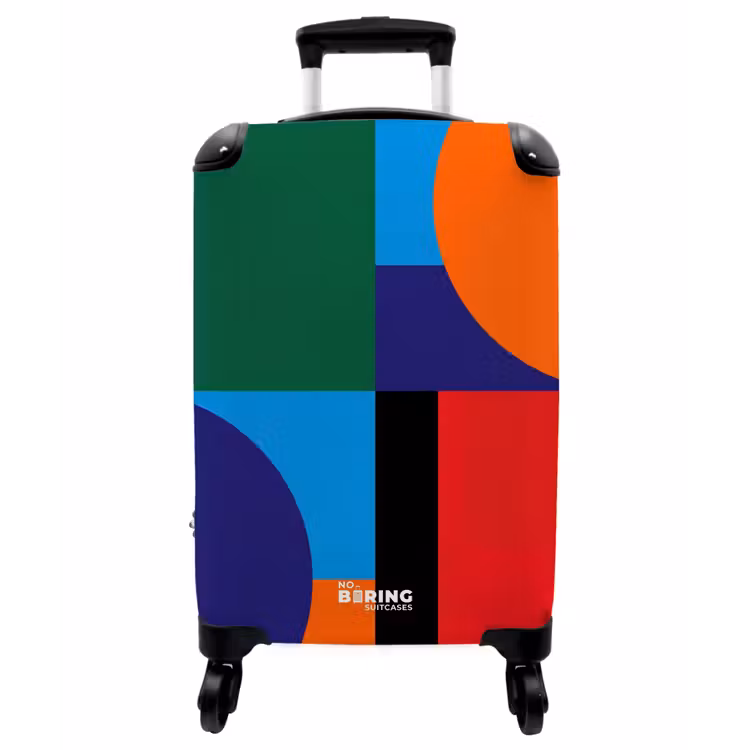 Koffer - Geometrisch – Abstrakt – Formen – Farbenfroh – Modern - Geometrisch - Abstract - Vormen - Kleurrijk - Modern NBS - Handbagage koffer - Vrouwen middel
