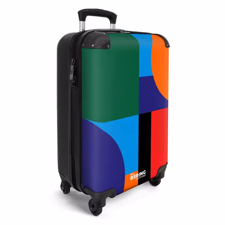Koffer - Geometrisch – Abstrakt – Formen – Farbenfroh – Modern - Geometrisch - Abstract - Vormen - Kleurrijk - Modern NBS - Handbagage koffer - Vrouwen middel