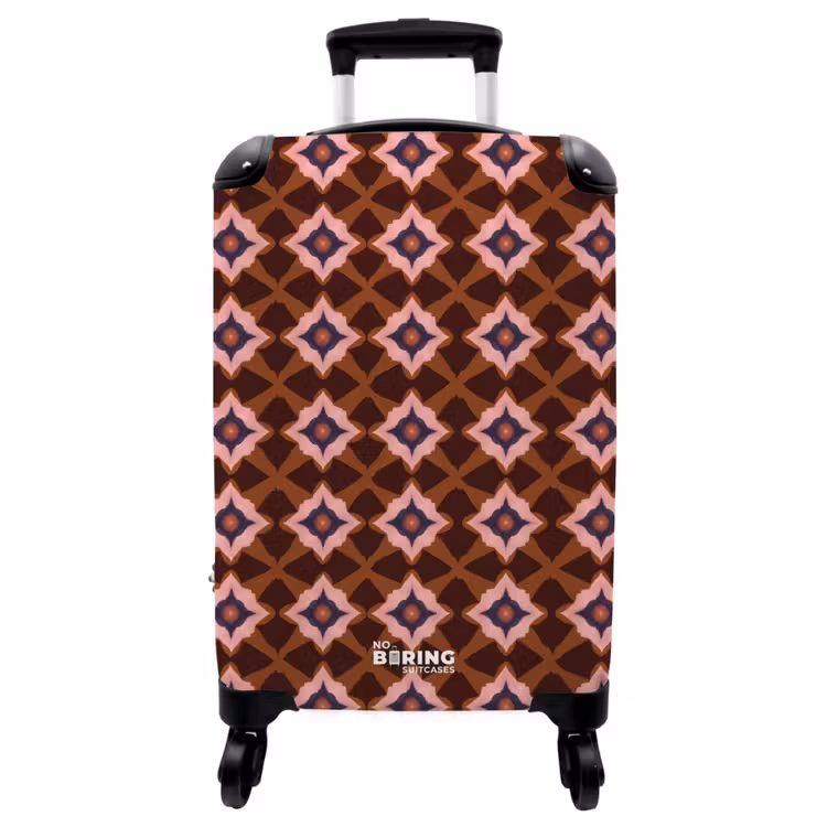 Koffer - Geometrisch – Anmutig – Braun - Geometrisch - Sierlijk - Bruin NBS - Handbagage koffer - Vrouwen middel