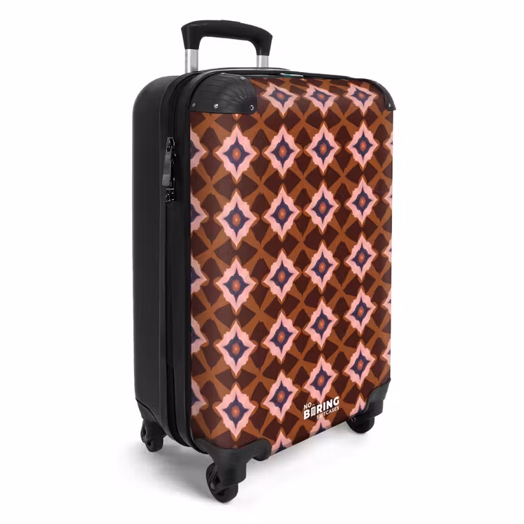 Koffer - Geometrisch – Anmutig – Braun - Geometrisch - Sierlijk - Bruin NBS - Handbagage koffer - Vrouwen middel