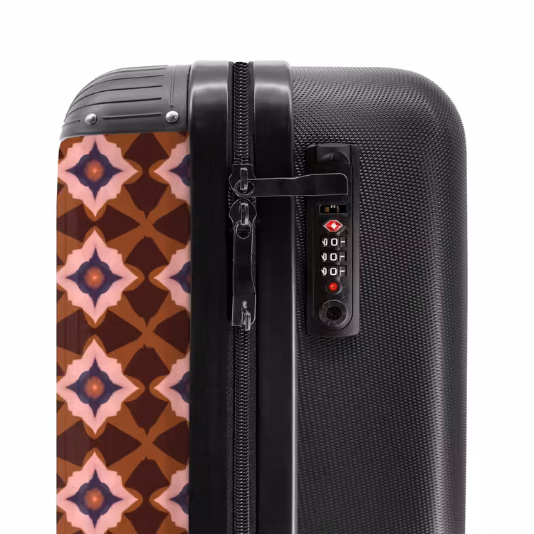 Koffer - Geometrisch – Anmutig – Braun - Geometrisch - Sierlijk - Bruin NBS - Handbagage koffer - Vrouwen middel