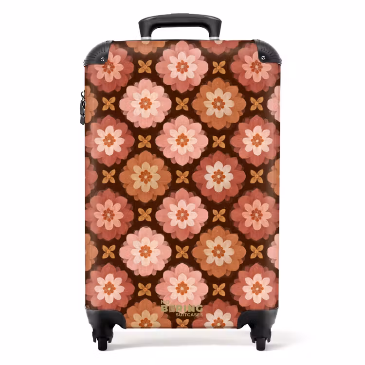 Geometrisch - Bloemen - Kleurrijk NBS - Handbagage koffer - Volwassenen Unisex middel -productfoto_recht