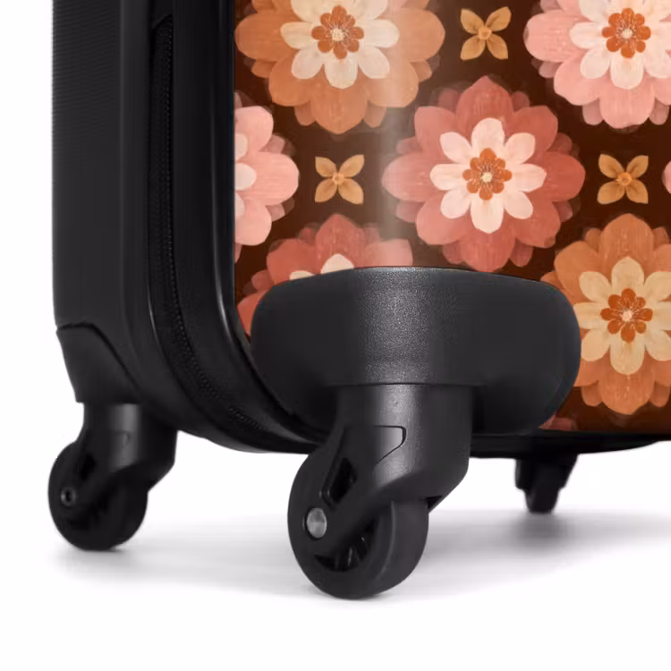 Geometrisch - Bloemen - Kleurrijk NBS - Handbagage koffer - Volwassenen Unisex middel -wiel