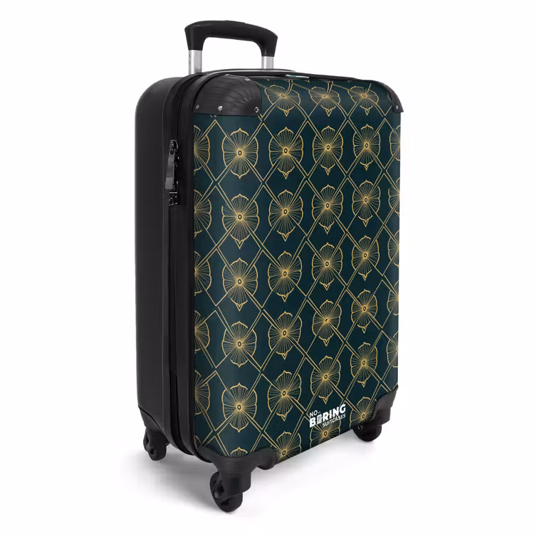 Koffer - Geometrisch - Elegant - Grün - Geometrisch - Elegant - Groen NBS - Handbagage koffer - Volwassenen Unisex middel
