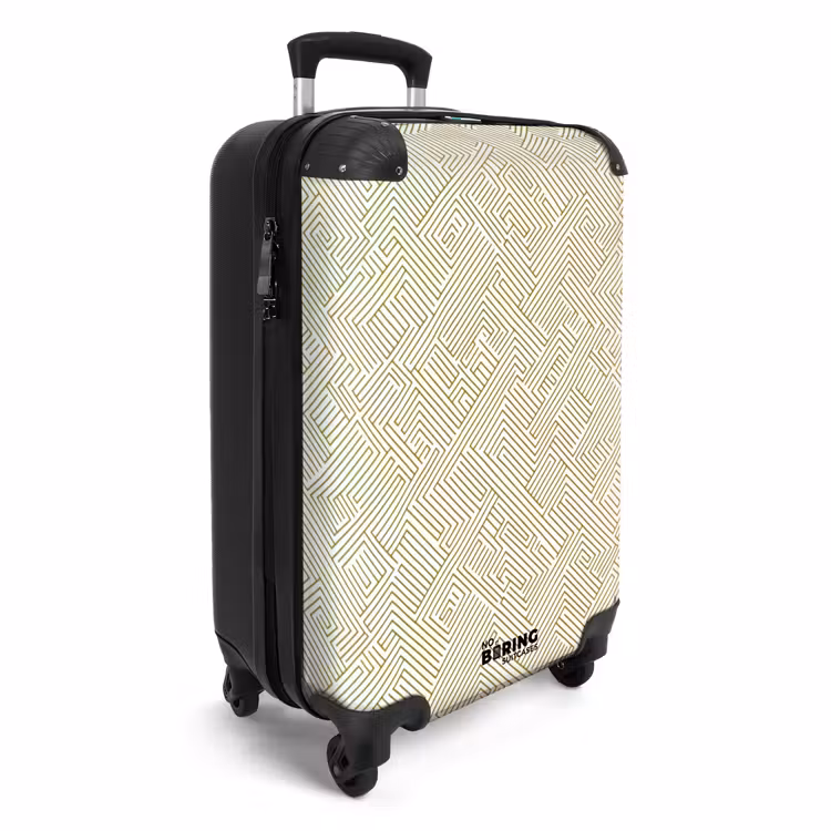 Geometrisch - Lijnen - Groen NBS - Handbagage koffer - Volwassenen Unisex middel -productfoto_3d