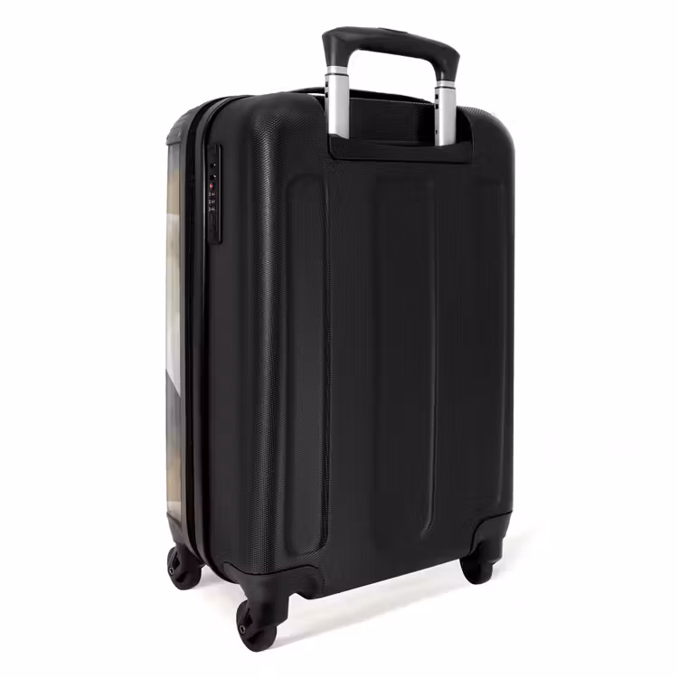 Geometrisch - Motief - Aardetinten NBS - Handbagage koffer - Volwassenen Unisex middel -achterkant