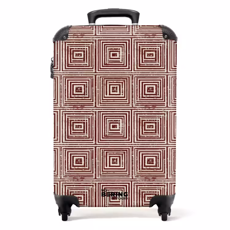 Geometrisch - Patroon - Rood NBS - Handbagage koffer - Volwassenen Unisex middel -productfoto_recht