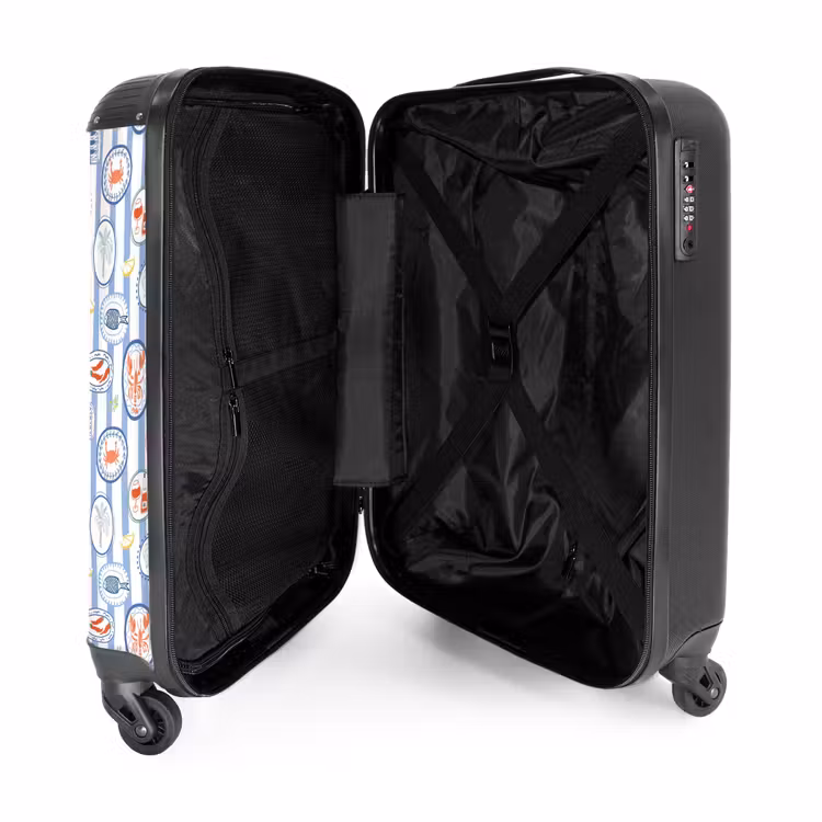 Gestreepte zomer print kleurrijk NBS - Handbagage koffer - Volwassenen Unisex middel -binnenkant