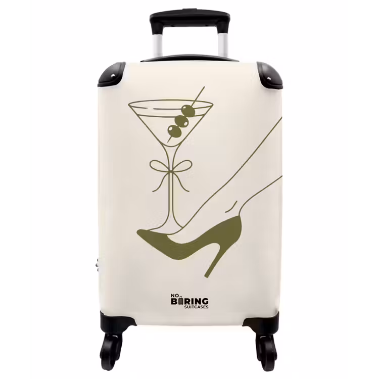 Koffer - Getränk – Martini – High Heels – Mode – Grün - Drank - Martini - Hoge hak - Mode - Groen NBS - Handbagage koffer - Vrouwen middel