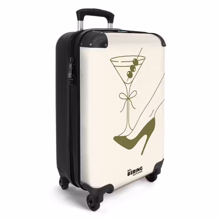 Koffer - Getränk – Martini – High Heels – Mode – Grün - Drank - Martini - Hoge hak - Mode - Groen NBS - Handbagage koffer - Vrouwen middel