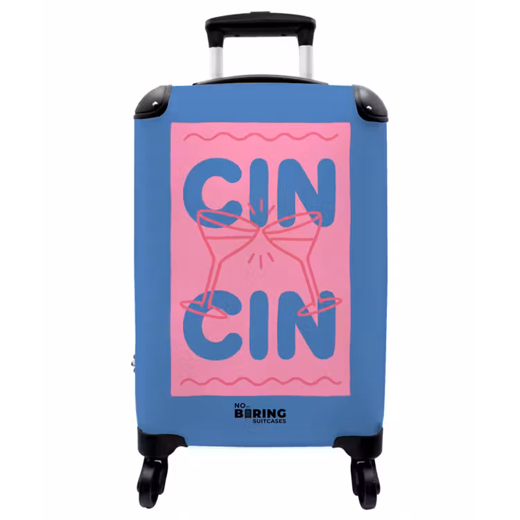 Koffer - Getränke – Gläser – Prost – Modern – Rosa - Drank - Glazen - Proost - Modern - Roze NBS - Handbagage koffer - Vrouwen middel
