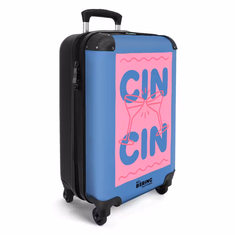 Koffer - Getränke – Gläser – Prost – Modern – Rosa - Drank - Glazen - Proost - Modern - Roze NBS - Handbagage koffer - Vrouwen middel