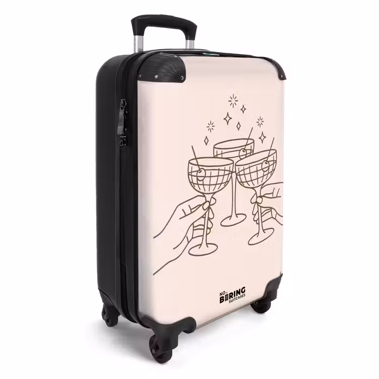 Koffer - Getränke – Party – Anstoßen – Minimalistisch – Grün - Drankjes - Feest - Proosten - Minimalistisch - Groen NBS - Handbagage koffer - Vrouwen middel