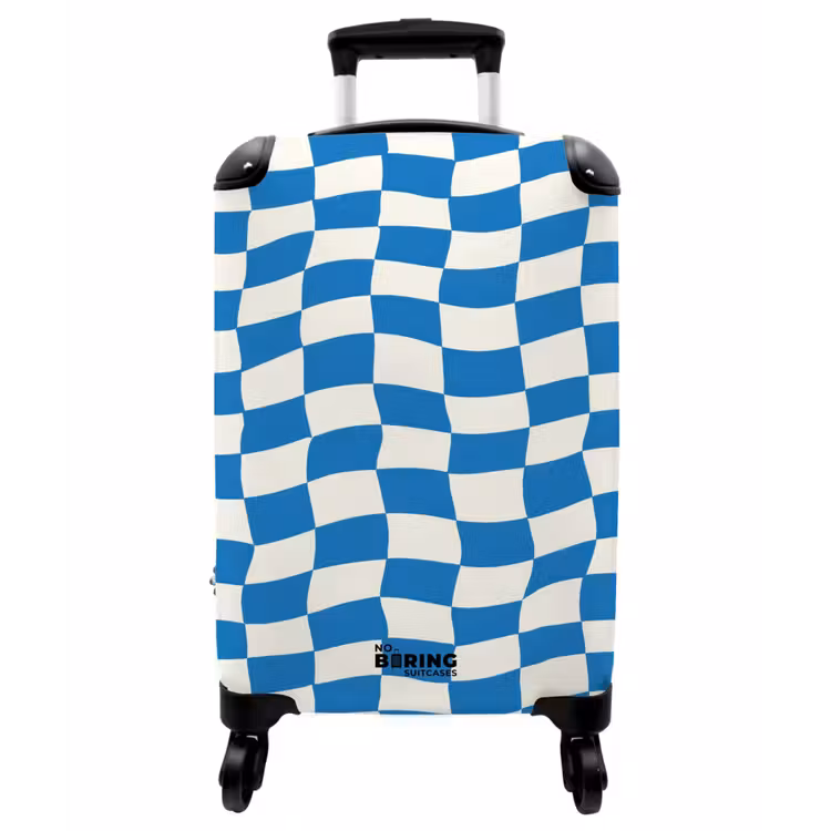 Koffer - Gewellt – Muster – Blau - Golvend - Patroon - Blauw NBS - Handbagage koffer - Vrouwen middel