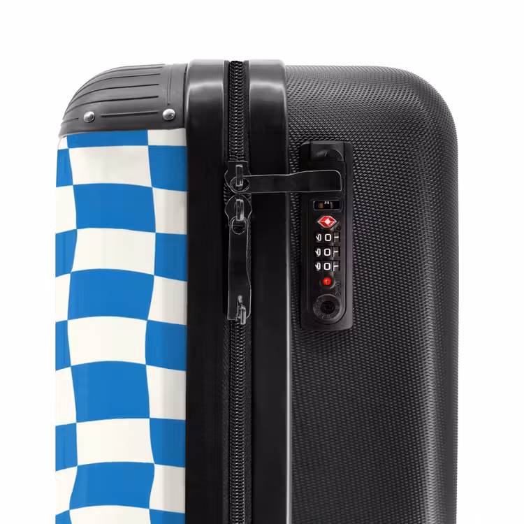 Koffer - Gewellt – Muster – Blau - Golvend - Patroon - Blauw NBS - Handbagage koffer - Vrouwen middel