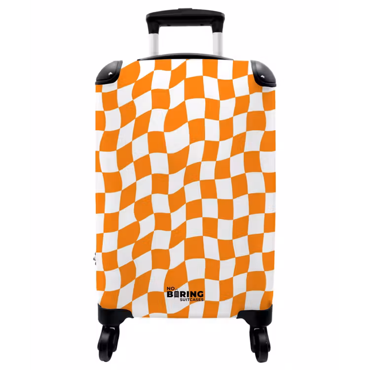 Koffer - Gewellt – Muster – Orange - Golvend - Patroon - Oranje NBS - Handbagage koffer - Vrouwen middel
