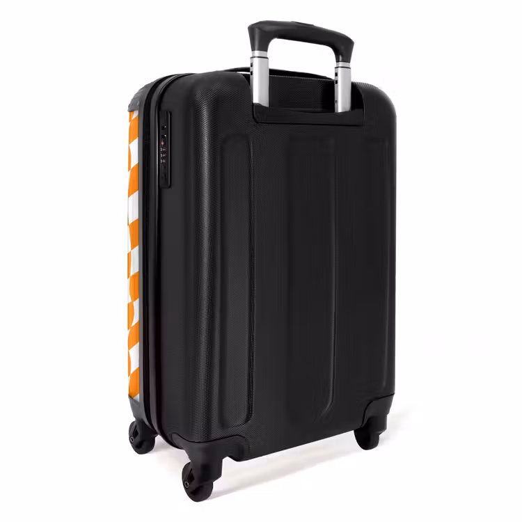 Koffer - Gewellt – Muster – Orange - Golvend - Patroon - Oranje NBS - Handbagage koffer - Vrouwen middel