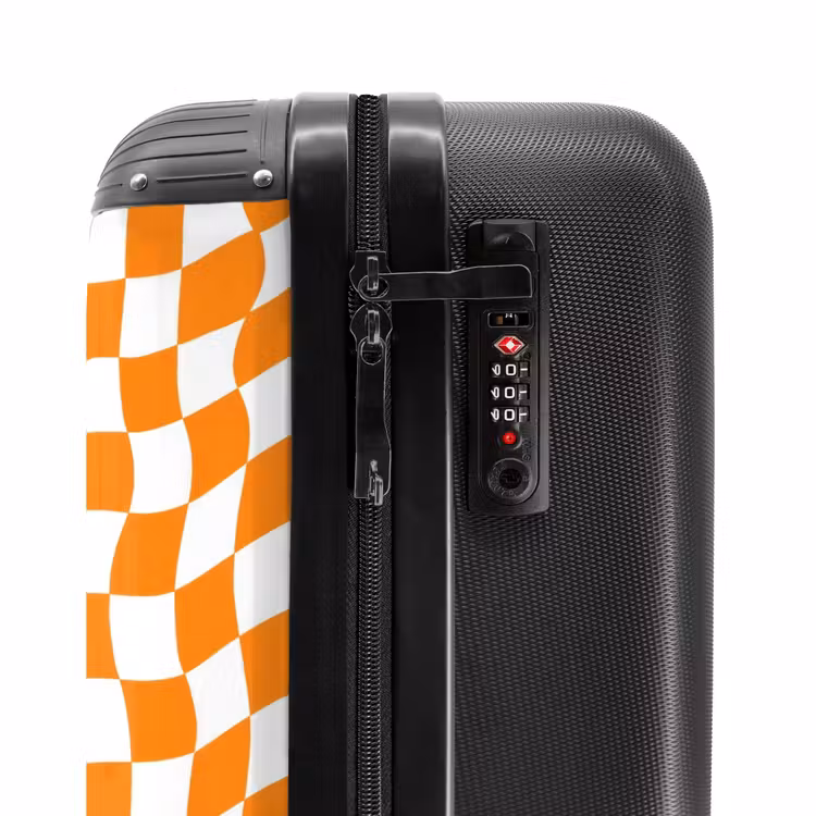 Koffer - Gewellt – Muster – Orange - Golvend - Patroon - Oranje NBS - Handbagage koffer - Vrouwen middel