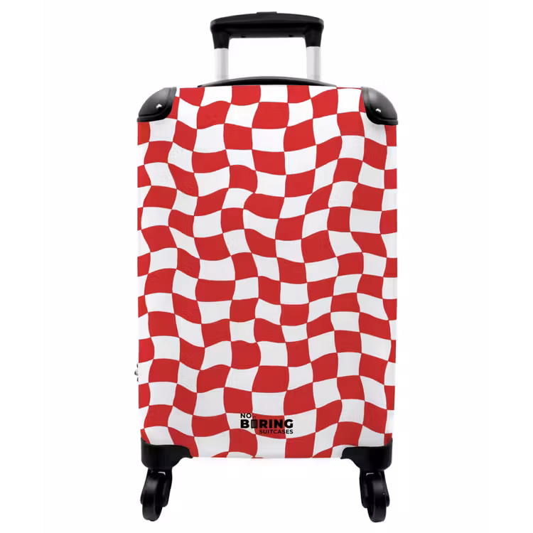 Koffer - Gewellt – Muster – Rot - Golvend - Patroon - Rood NBS - Handbagage koffer - Vrouwen middel