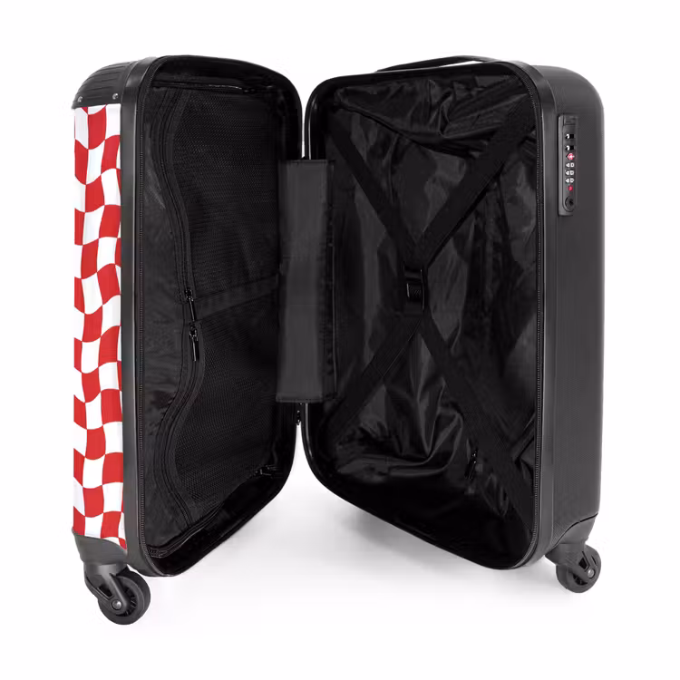 Koffer - Gewellt – Muster – Rot - Golvend - Patroon - Rood NBS - Handbagage koffer - Vrouwen middel