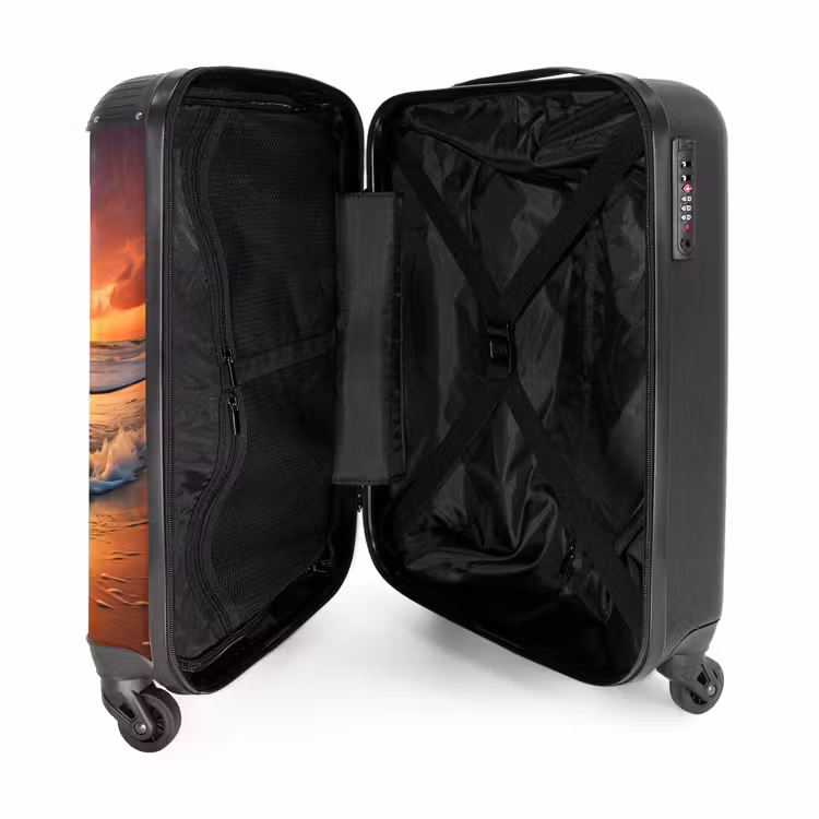 Golvende zee bij zonsondergang NBS - Handbagage koffer - Unisex middel -binnenkant