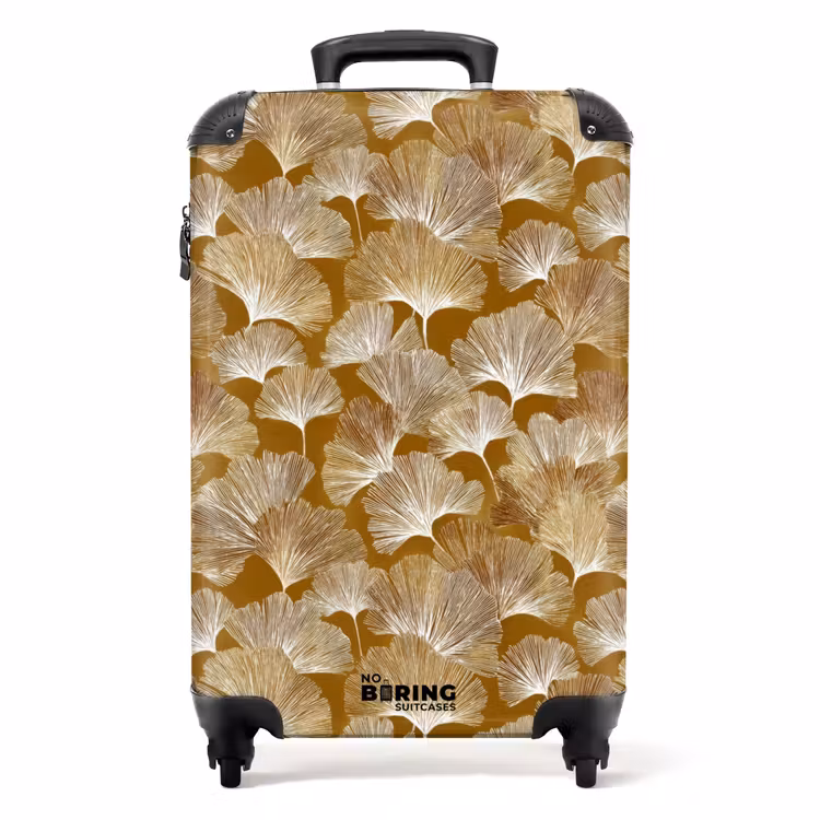 Ginkgo - Bladeren - Goud NBS - Handbagage koffer - Volwassenen Unisex middel -productfoto_recht