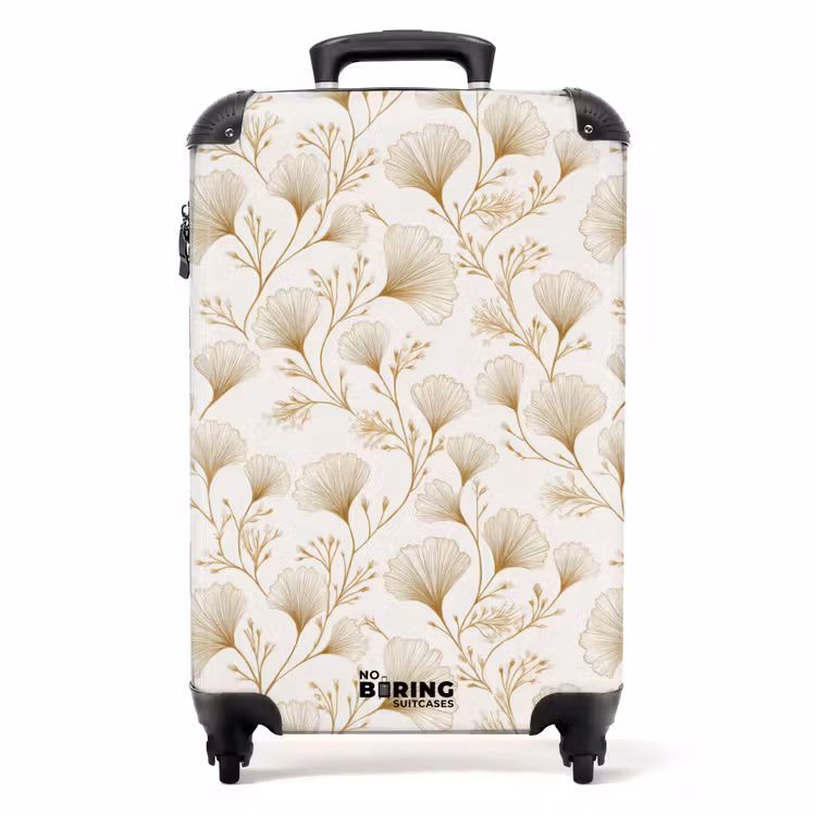 Ginkgo - Takken - Goud NBS - Handbagage koffer - Volwassenen Unisex middel -productfoto_recht