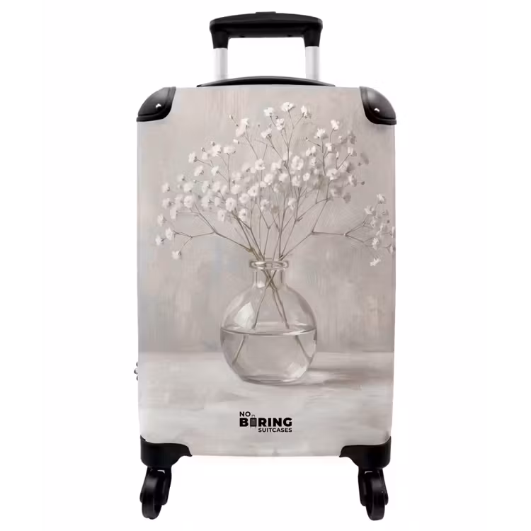 Koffer - Gipsblume – Vase – Weiß - Gipskruid - Vaas - Wit NBS - Handbagage koffer - Vrouwen middel