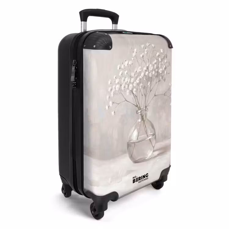 Koffer - Gipsblume – Vase – Weiß - Gipskruid - Vaas - Wit NBS - Handbagage koffer - Vrouwen middel